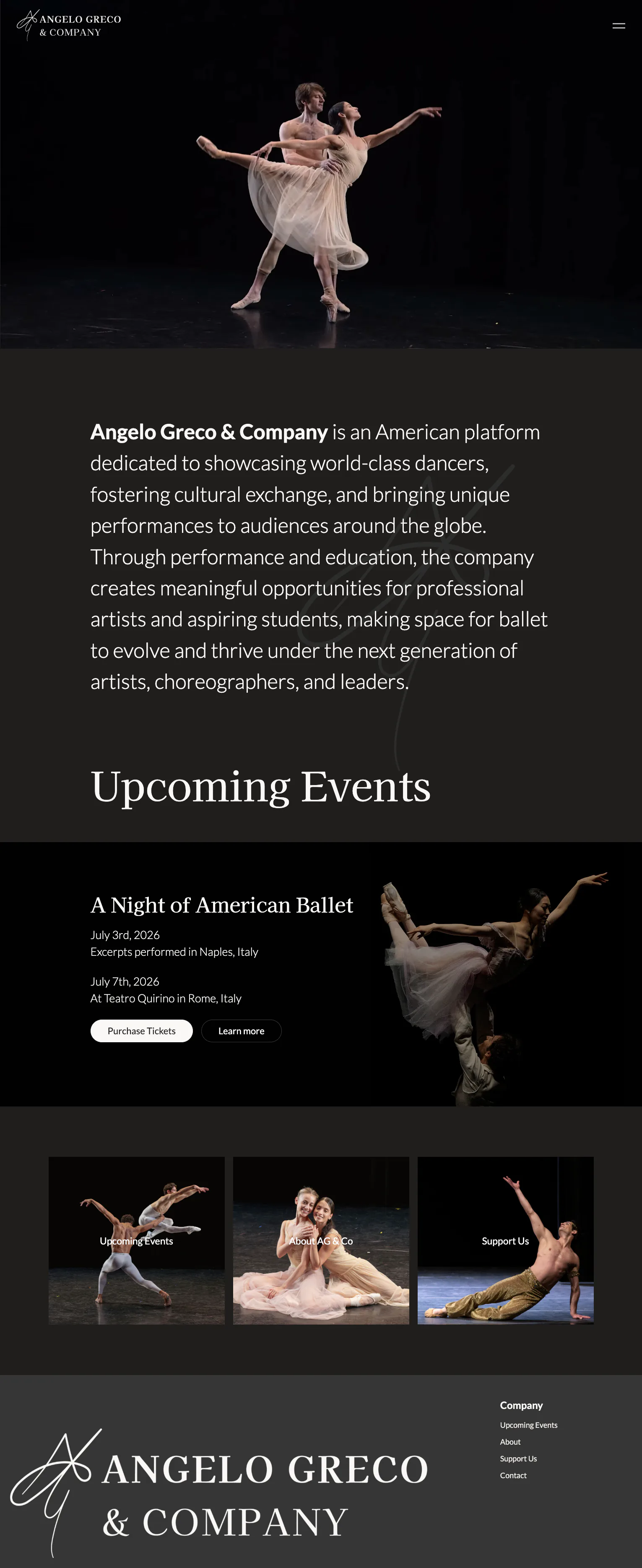 Angelo Greco and Company performing arts platform