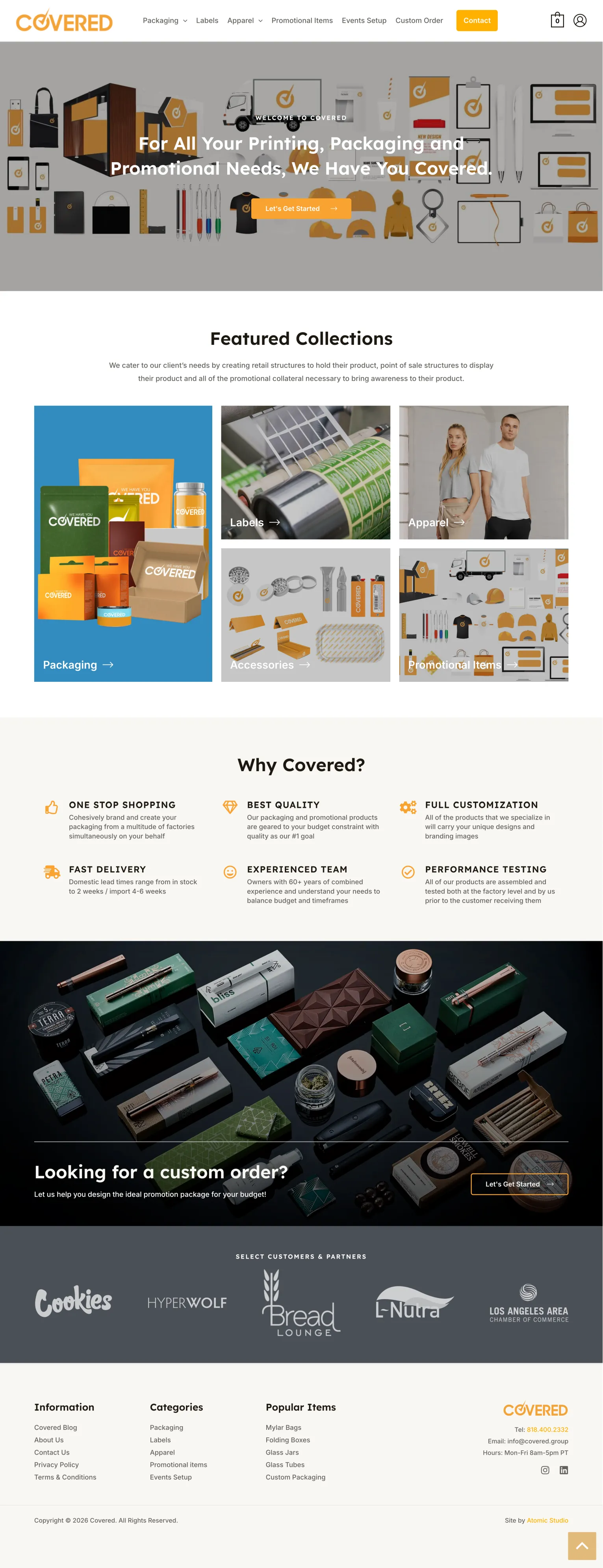 Covered Group custom packaging and promotional products platform
