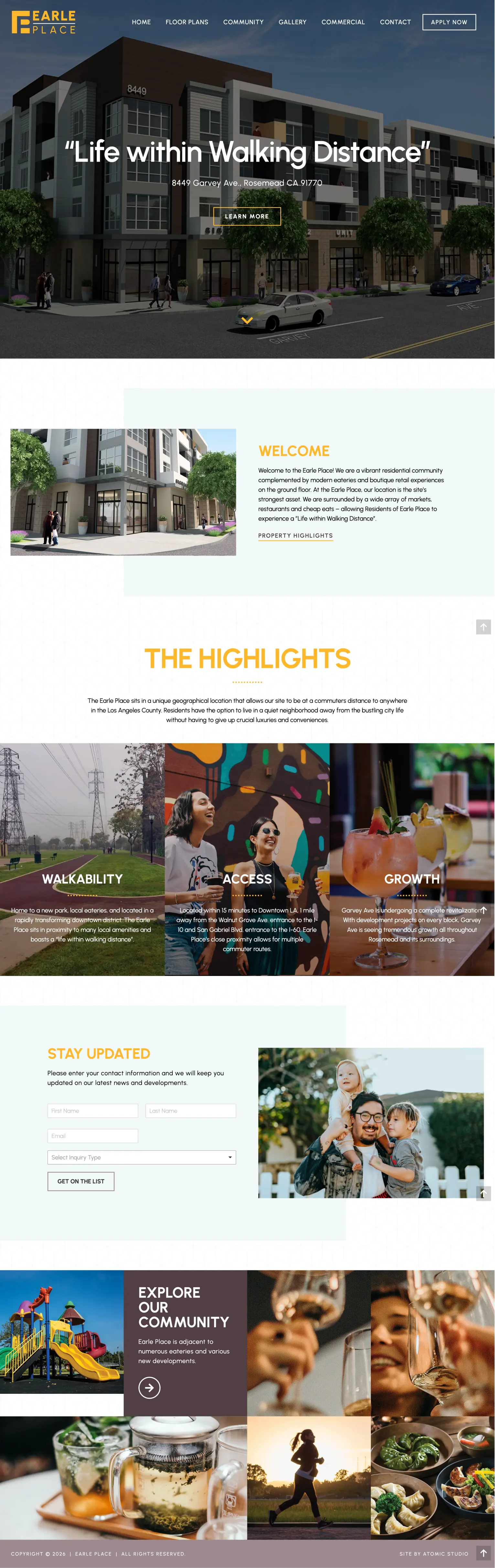 Earle Place residential community website