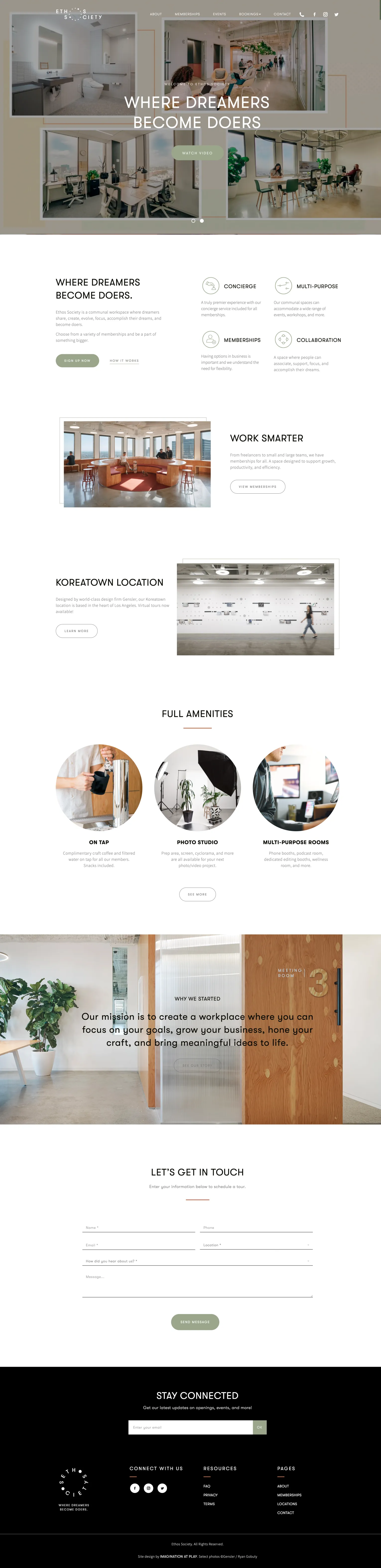 Ethos Society workspace platform