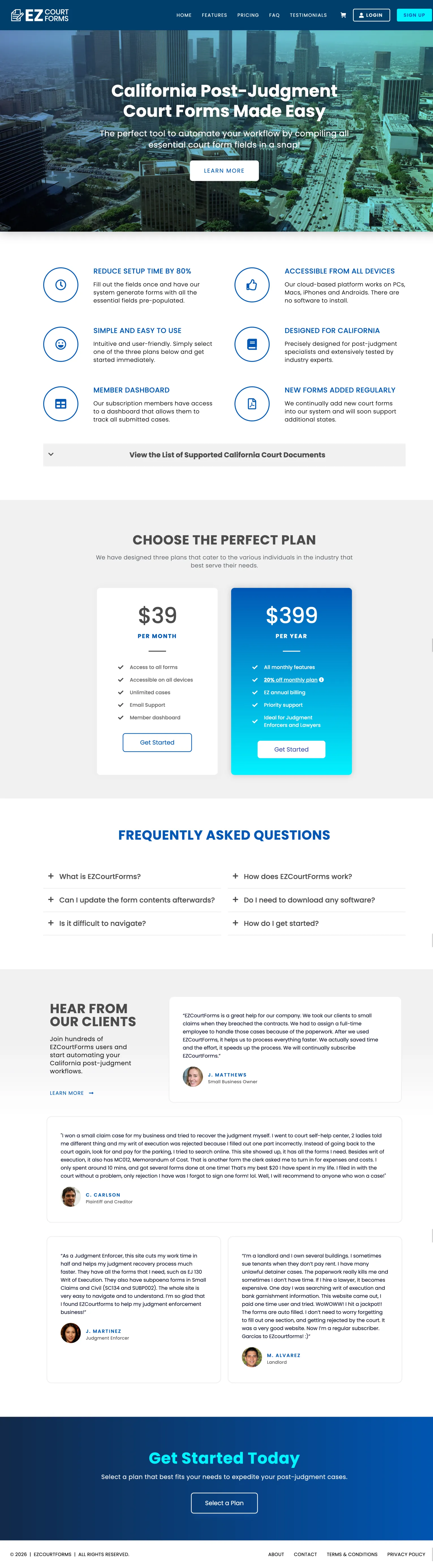 EZCourtForms legal workflow platform