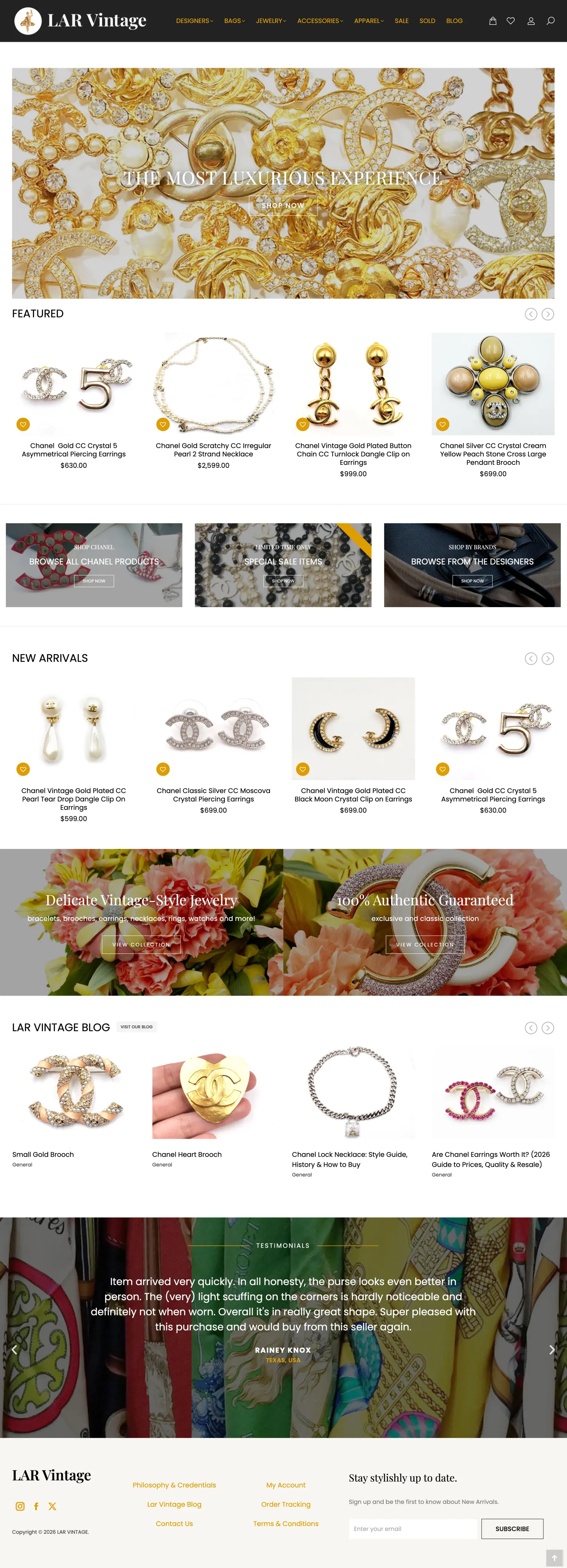 Lar Vintage luxury commerce website