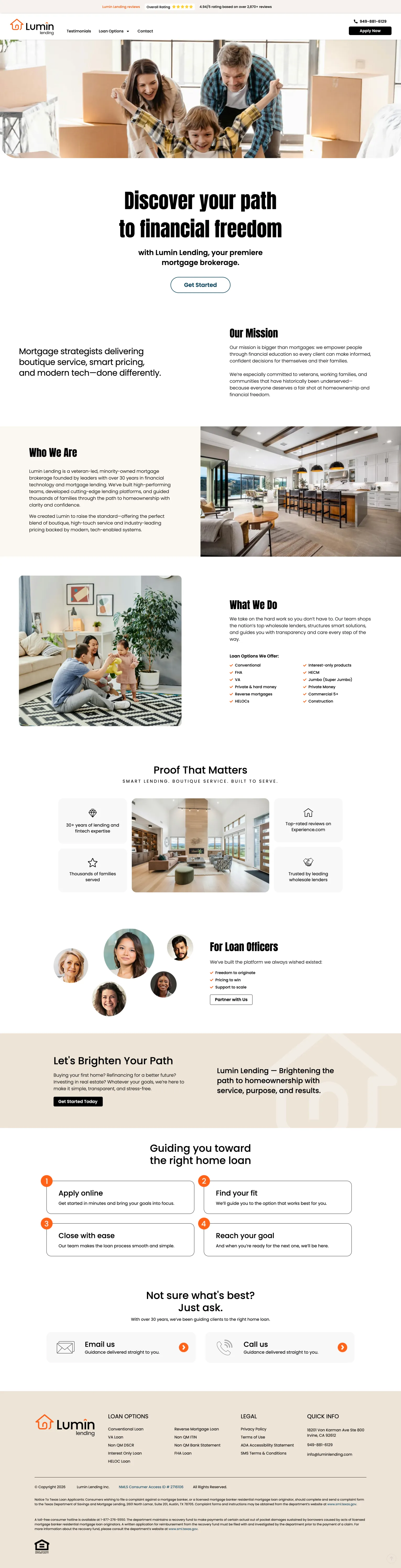Lumin Lending mortgage platform