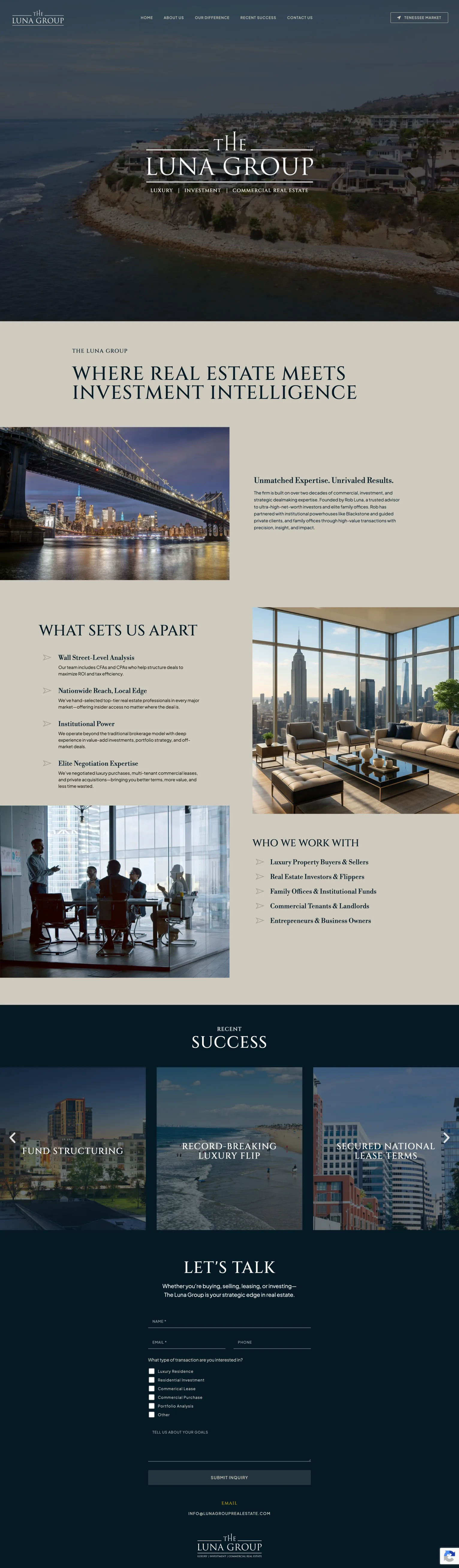The Luna Group luxury real estate advisory platform