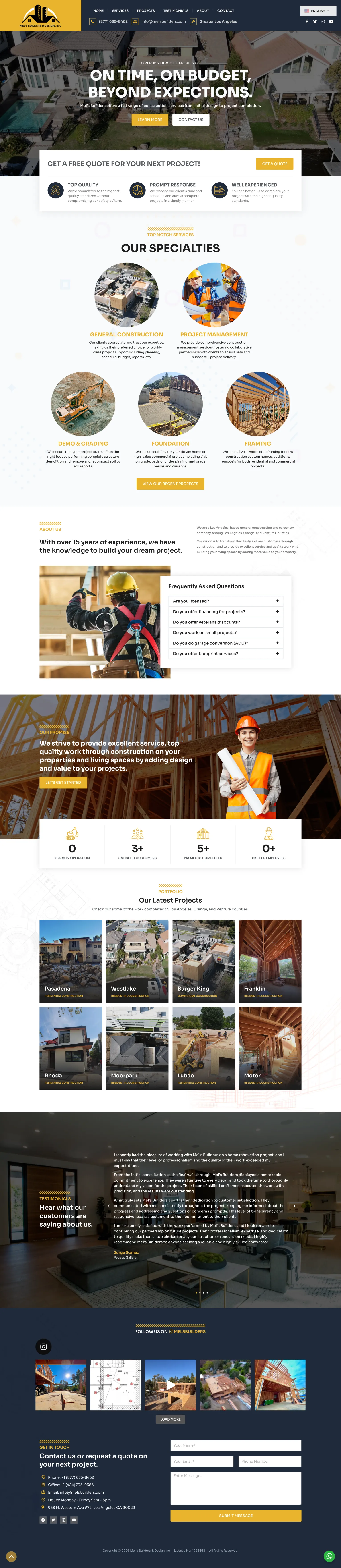 Mels Builders construction and design-build platform