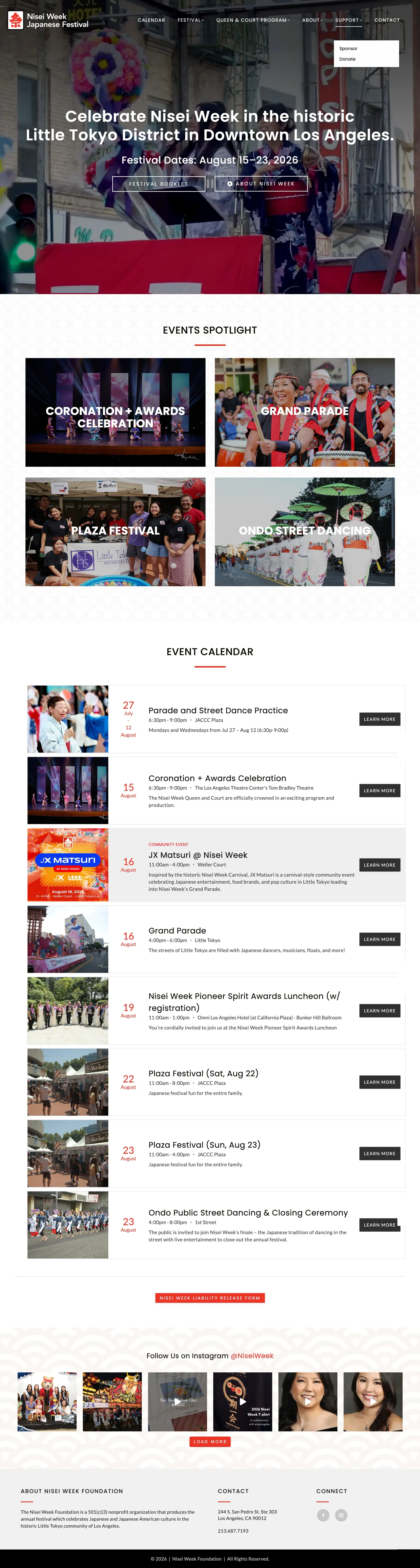 Nisei Week Foundation cultural festival website