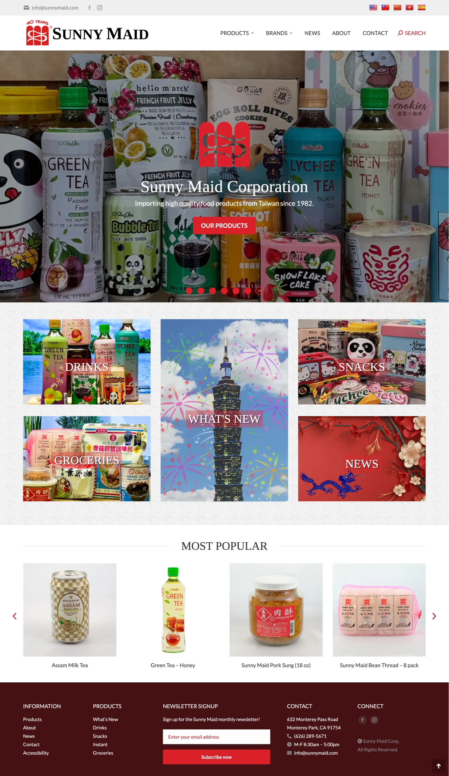 Sunny Maid Corporation food distribution website